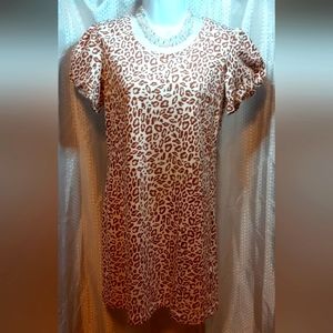 Animal Print T-shirt dress Nine West, Cheeta Short Sleeves CottonFrench terry ty